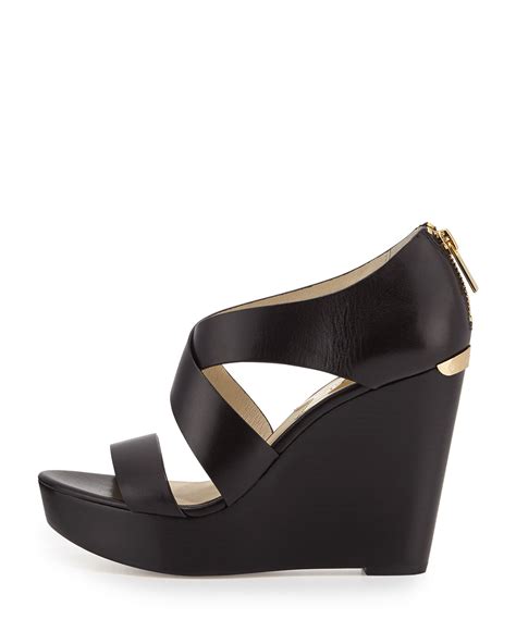 michael kors lena leather wedge|Michael by Michael Kors Lena Leather Wedge .